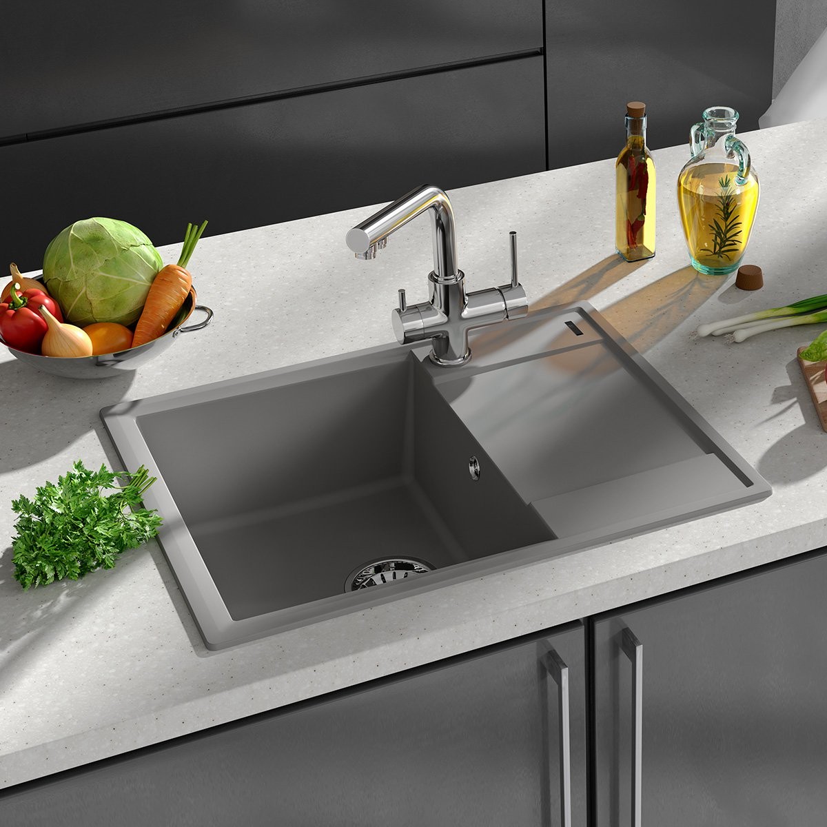 Мойка кухонная Lemark IMANDRA 640 64x50 грей