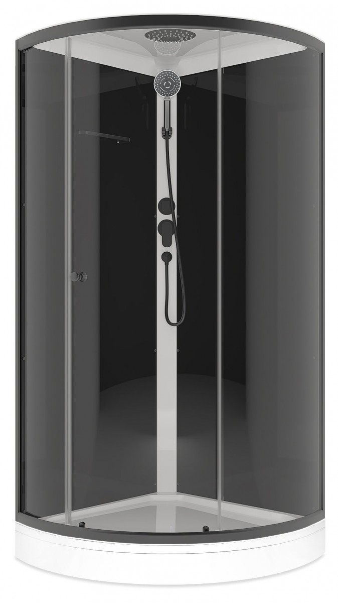 Душевая кабина Domani-Spa Simple 99 V1.2 Black 90x90 прозрачное стекло / черные стенки
