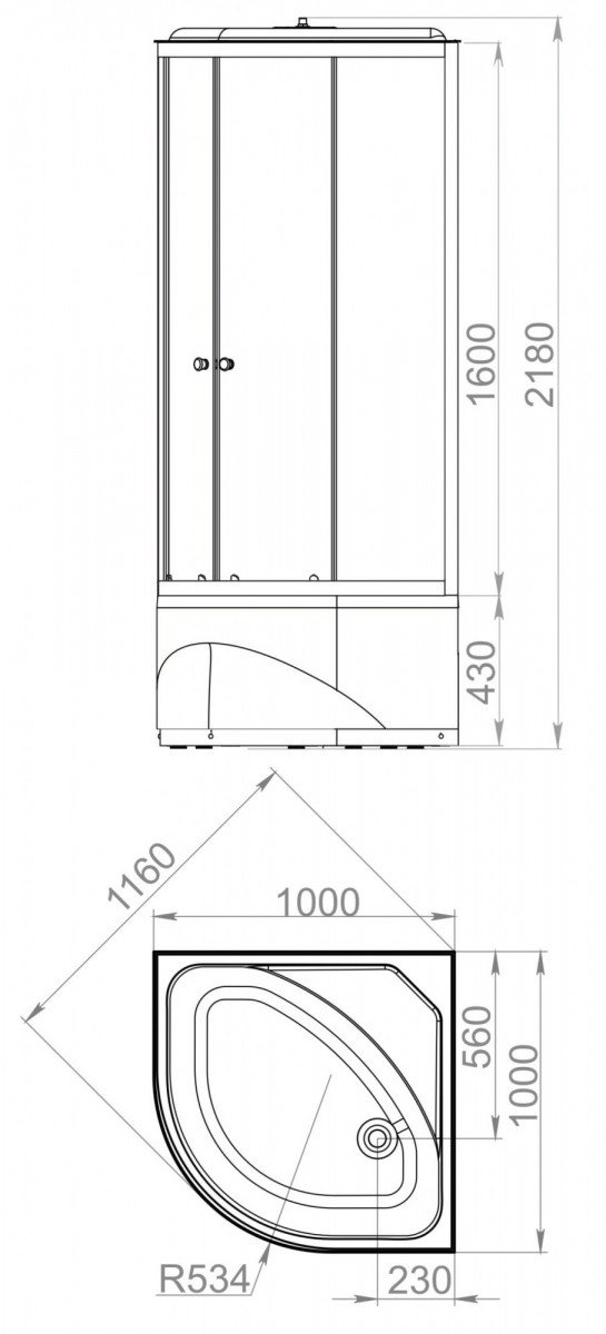 Душевая кабина Domani-Spa Delight 110 High 100x100 DS01DS110HBT00