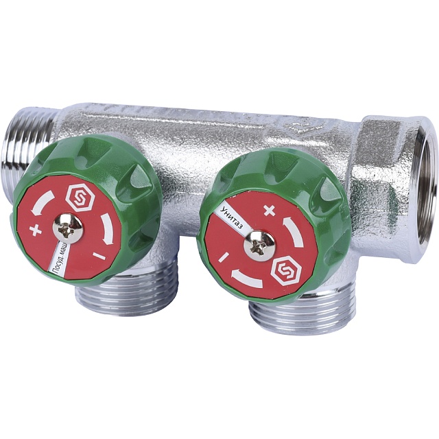 Коллектор с регулирующими вентилями STOUT 3/4"х3/4" ЕК SMB 6850