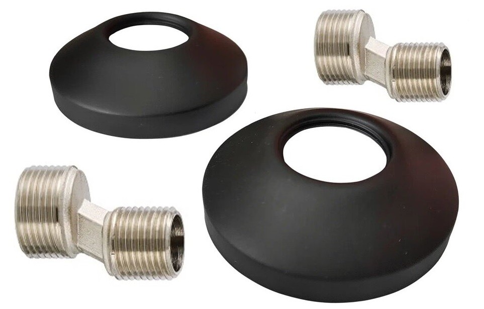 Комплект подключения чашка с эксцентриком Fincopper 3/4" x 1/2" черный (пара)