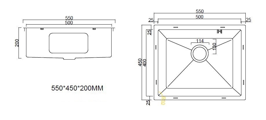 Мойка кухонная ARFEKA ECO AR 550*450 SATIN