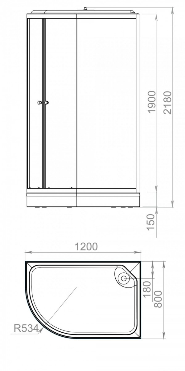 Душевая кабина Domani-Spa Delight Slim 128 R 120x80 DS01DS128RLBT00