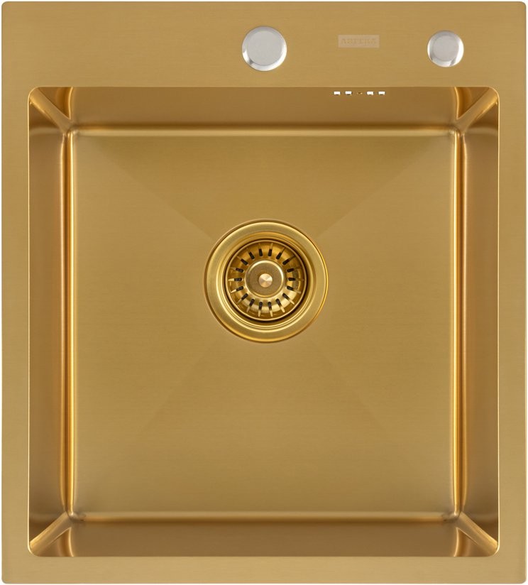 Мойка кухонная ARFEKA ECO AR 450x500 GOLD PVD NANO, золото