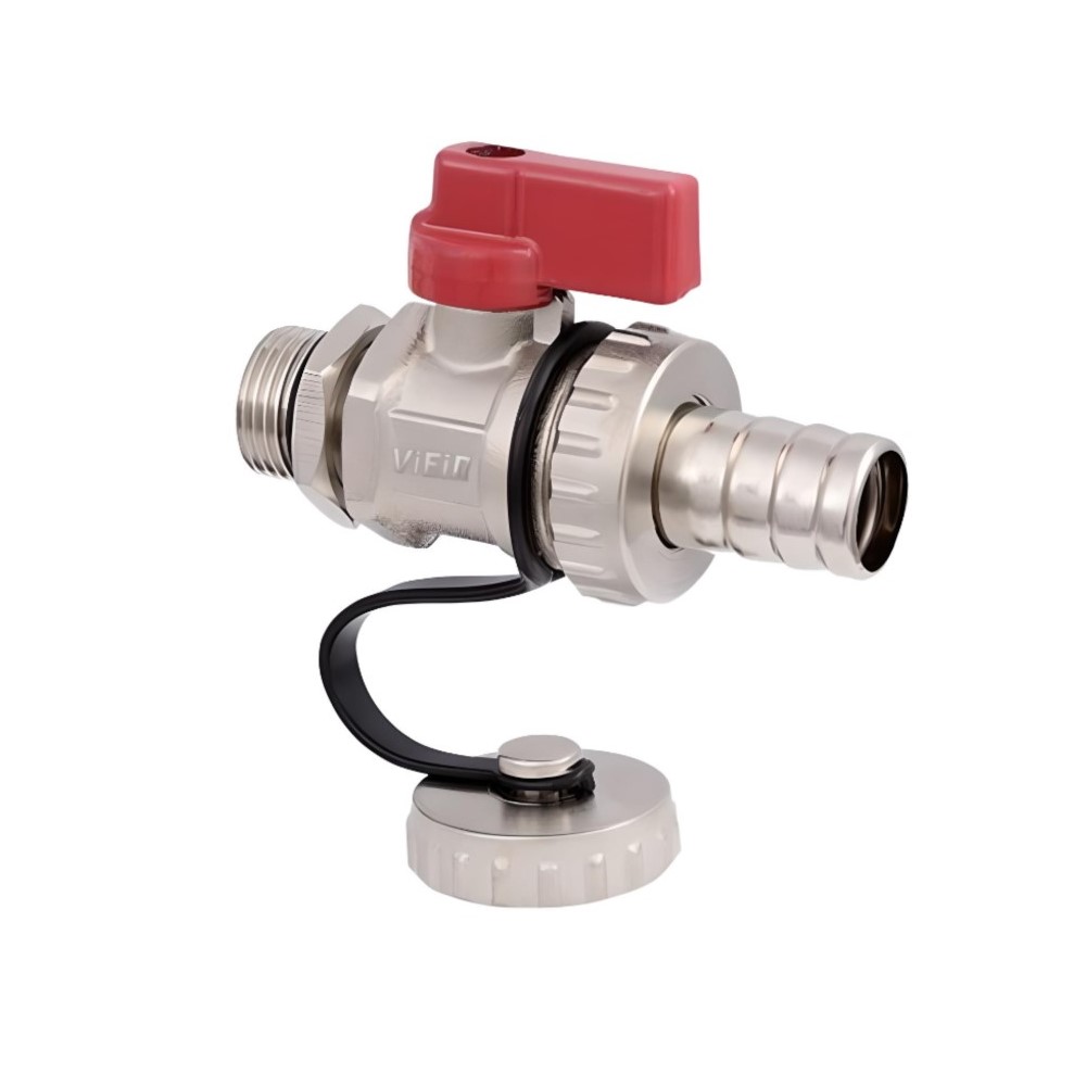 Кран дренажный со съёмным металлическим штуцером VIEIR 1/2″ (VR1119)