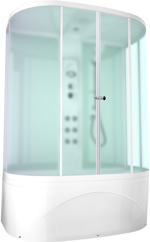 Гидромассажная душевая кабина Domani-Spa Neat high 150x80 сатин матированное стекло / белые стенки