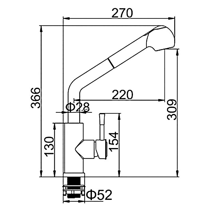 Смеситель для кухни Ledeme L76014
