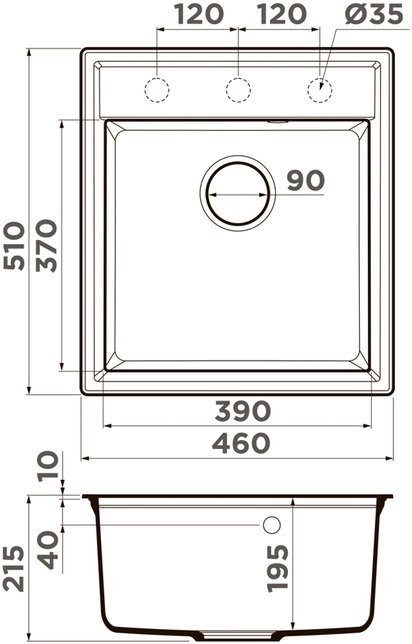 Мойка кухонная Omoikiri Daisen 46-SA 46x51 бежевый