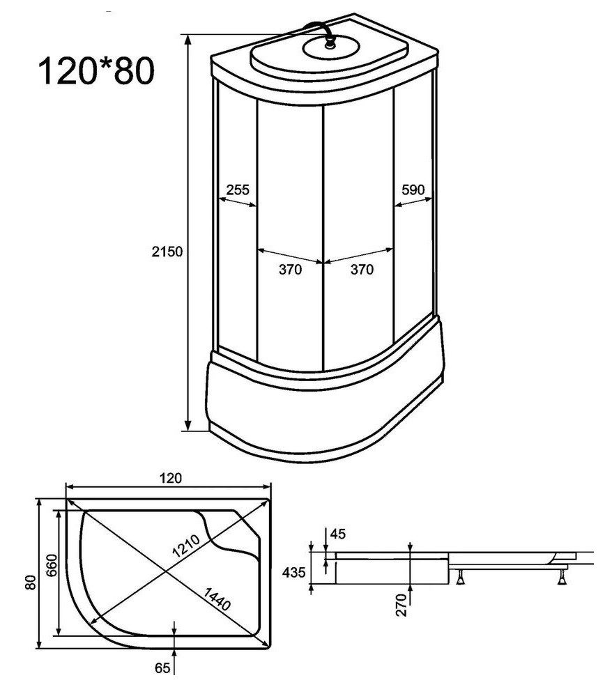 Душевая кабина OSK 3G-12R 120x80x215