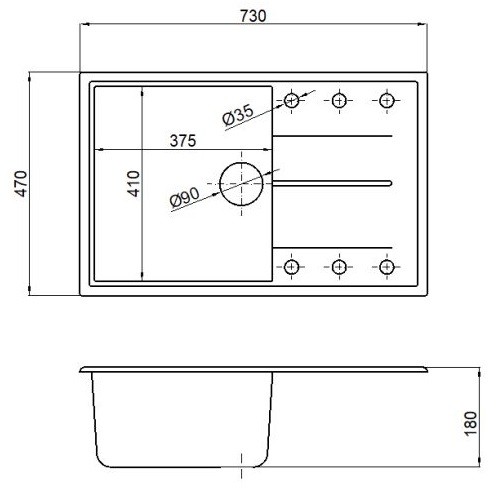 Мойка кухонная AV Engineering BENEFIT 73х47 белый