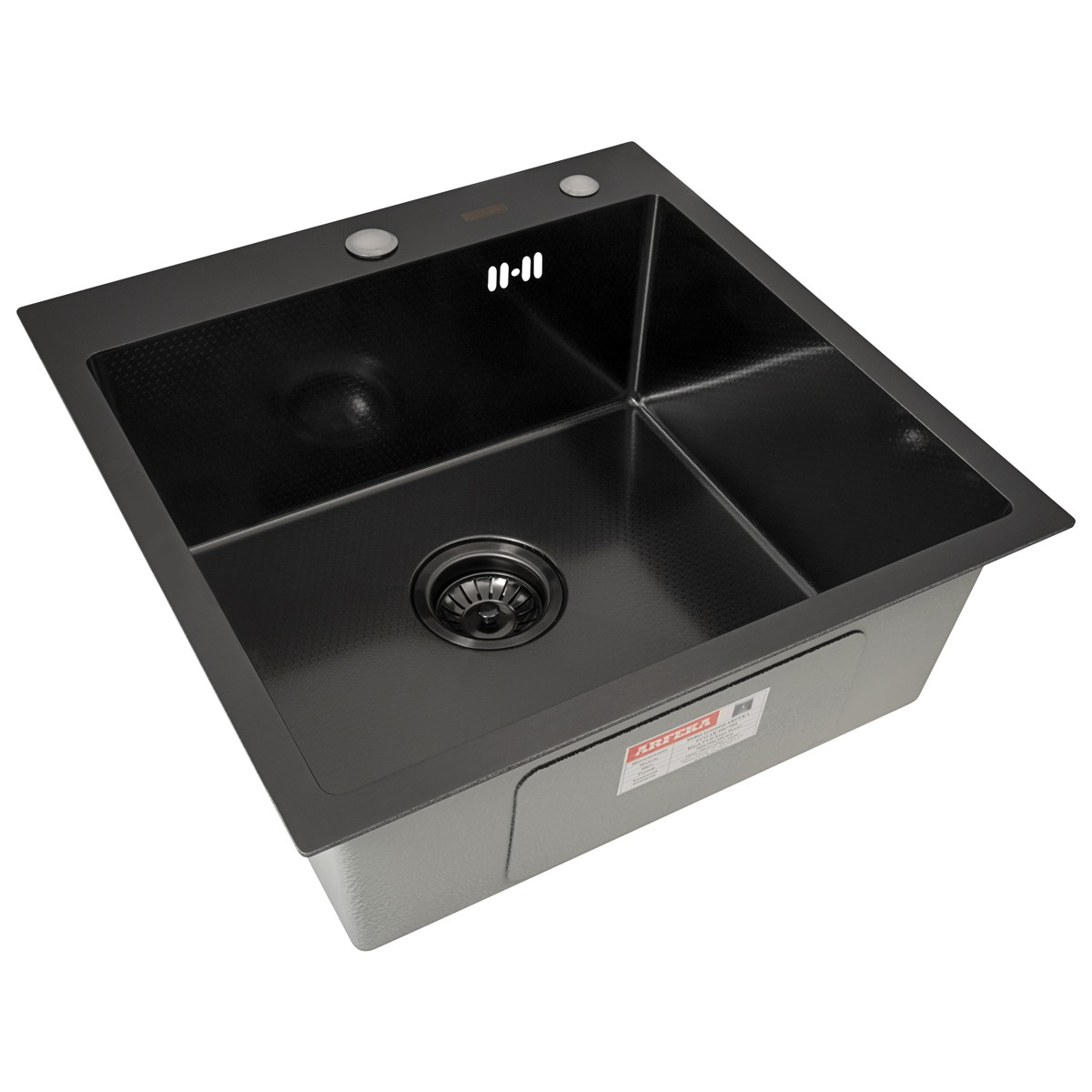 Мойка кухонная ARFEKA ECO AR 500*500 BLACK PVD NANO DECOR