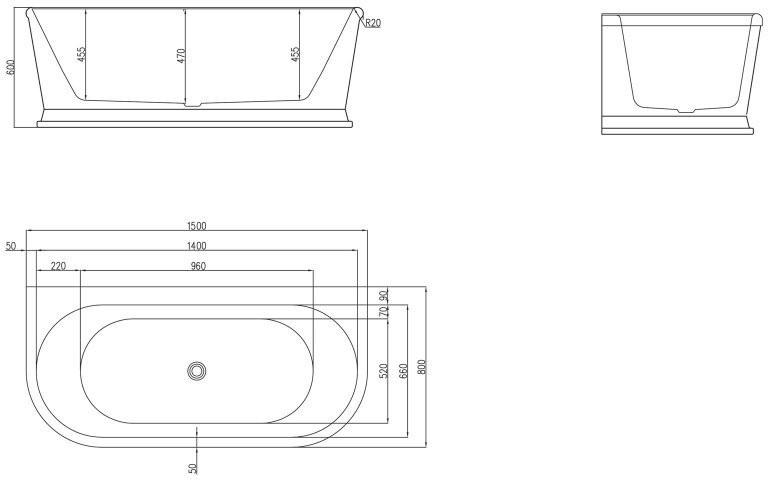 Акриловая ванна Belbagno BB408-1500-800 150x80