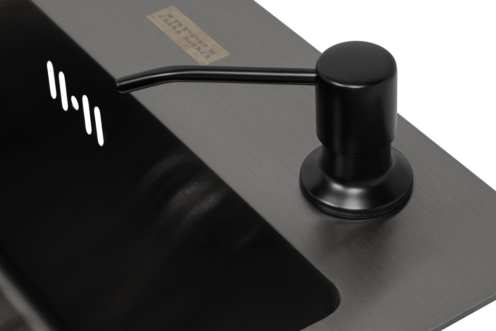 Мойка кухонная ARFEKA ECO AR 500*500 с роллер-матом и дозатором BLACK