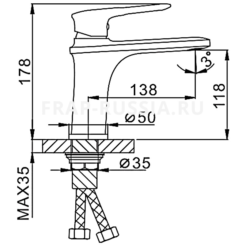 Смеситель для умывальника Frap F1049