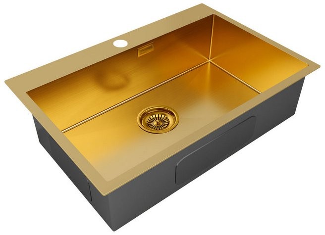 Мойка кухонная Paulmark Kroner PM217551-BG 75x51 брашированное золото