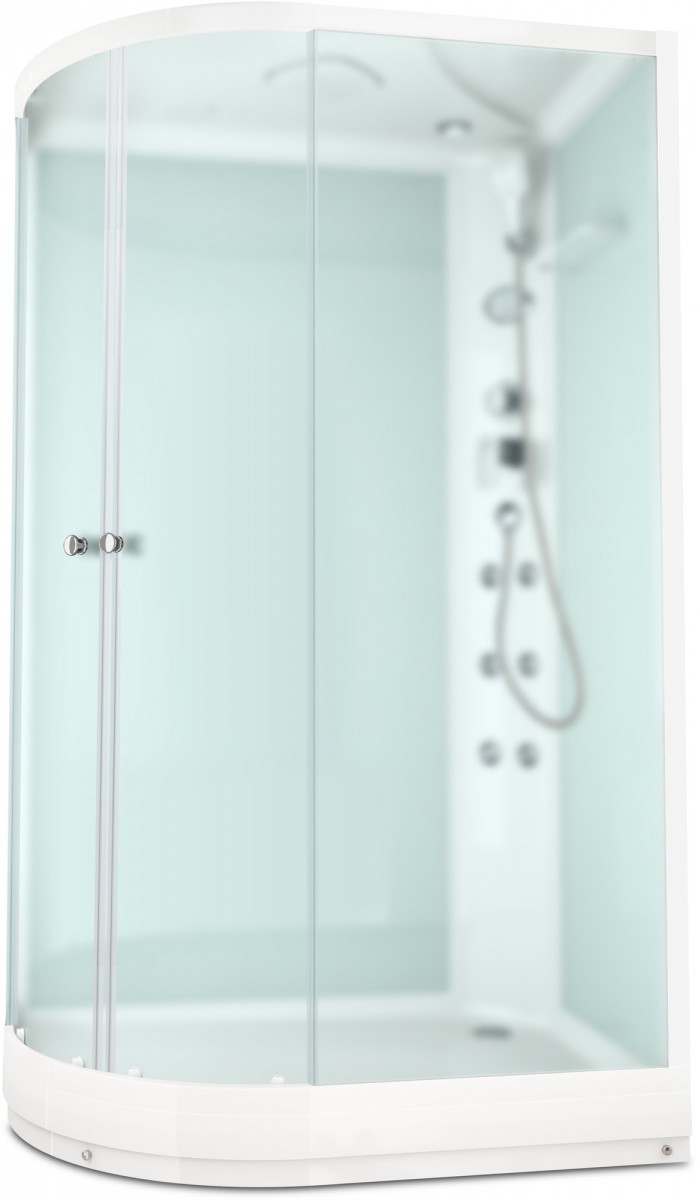 Гидромассажная душевая кабина Domani-Spa Delight 128 R 120x80 сатин-матированное стекло / белые стенки