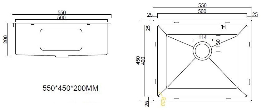 Мойка кухонная ARFEKA ECO AR 550*450 SATIN DECOR