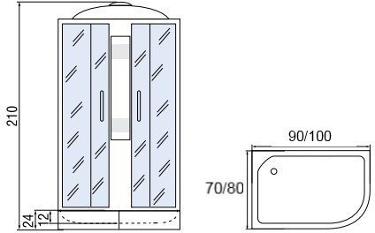 Душевая кабина Мономах 90/70/24 МЗ R 90x70